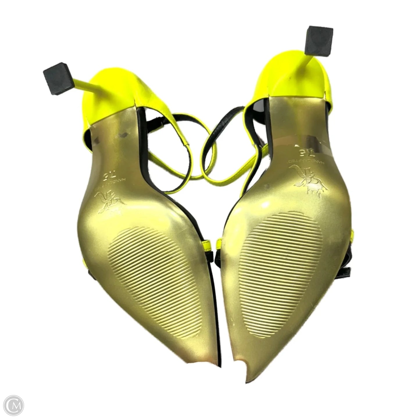 Sandals Heels Stiletto By Krown Kouture In Yellow, Size: 7.5