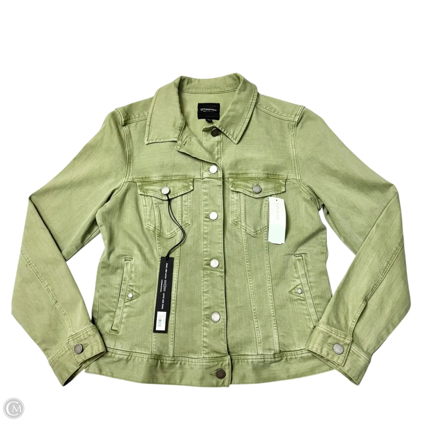 Jacket Denim By Liverpool In Green Denim, Size: M