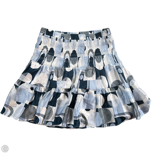 Skirt Mini & Short By Cartolina In Blue & White, Size: S