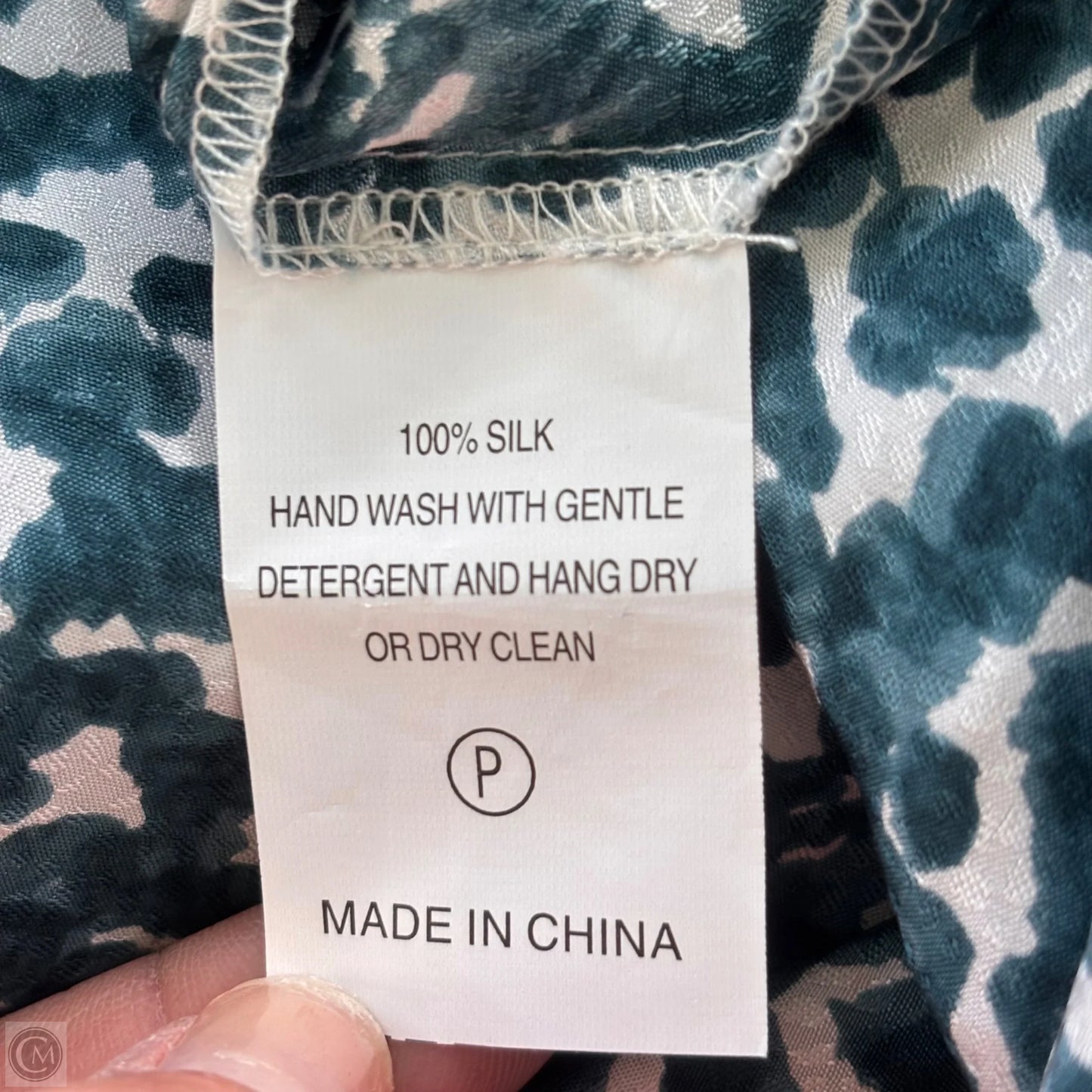 Blouse Short Sleeve By Marie Oliver In Blue & White, Size: M