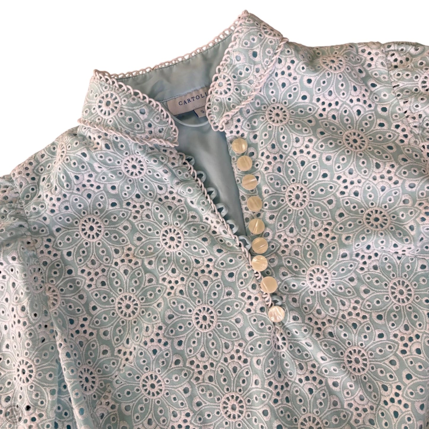 Dress Casual Midi By Cartolina In Blue & White, Size: S
