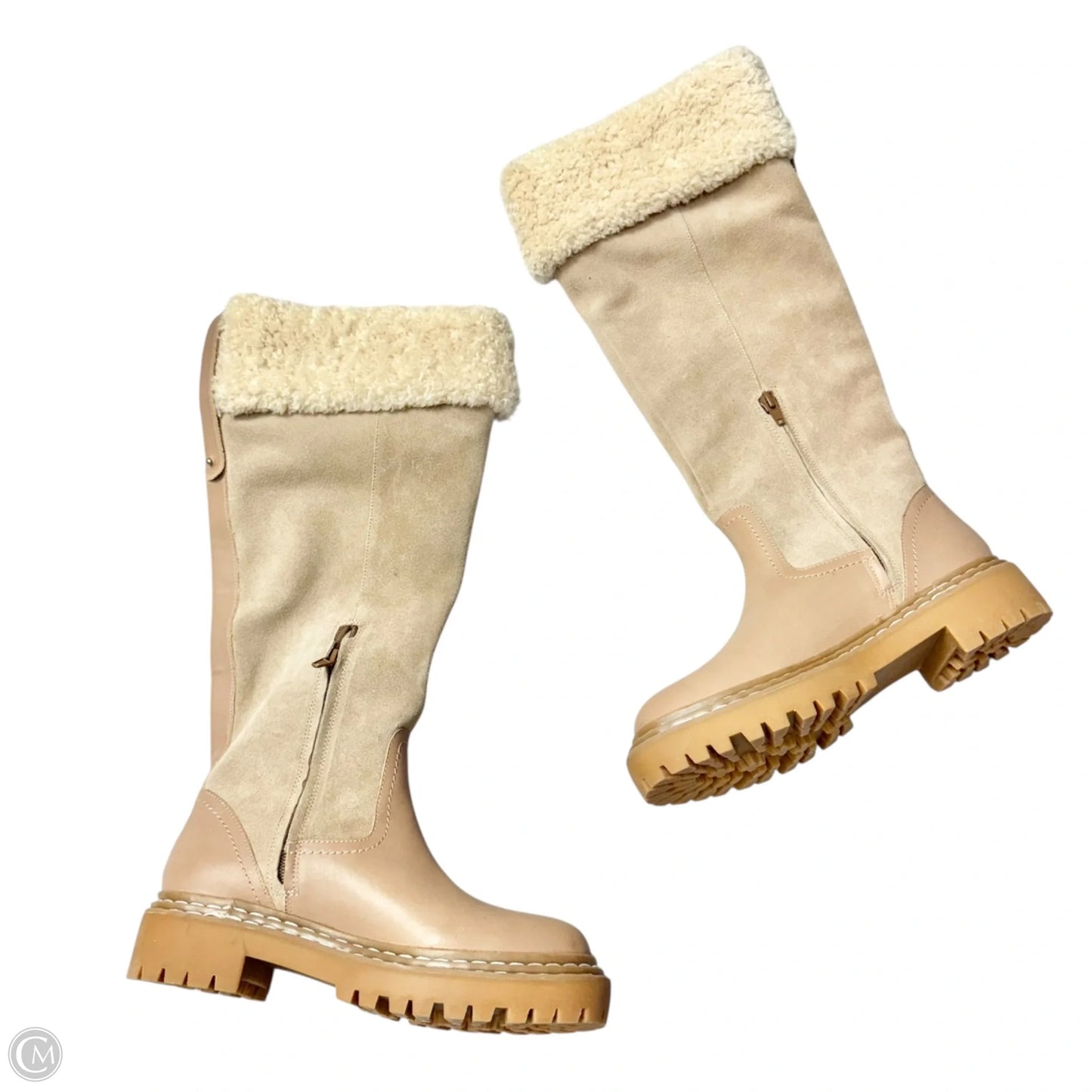 Boots Leather By Splendid In Taupe, Size: 6.5