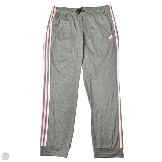 Athletic Pants By Adidas In Grey & Pink, Size: Xl