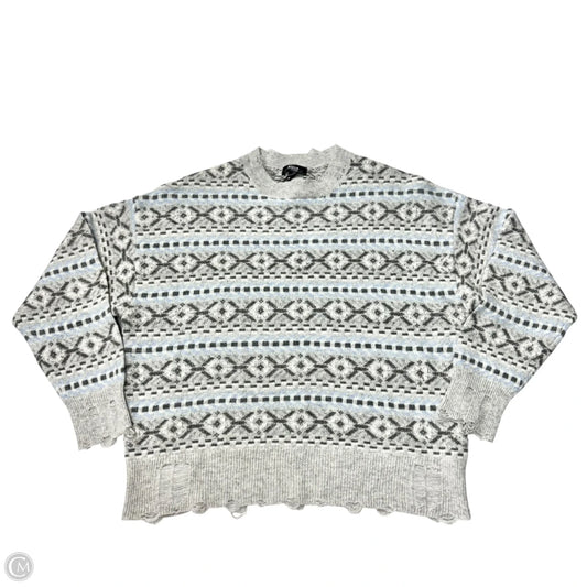 Sweater Cashmere By Aqua In Blue & Grey, Size: Xs