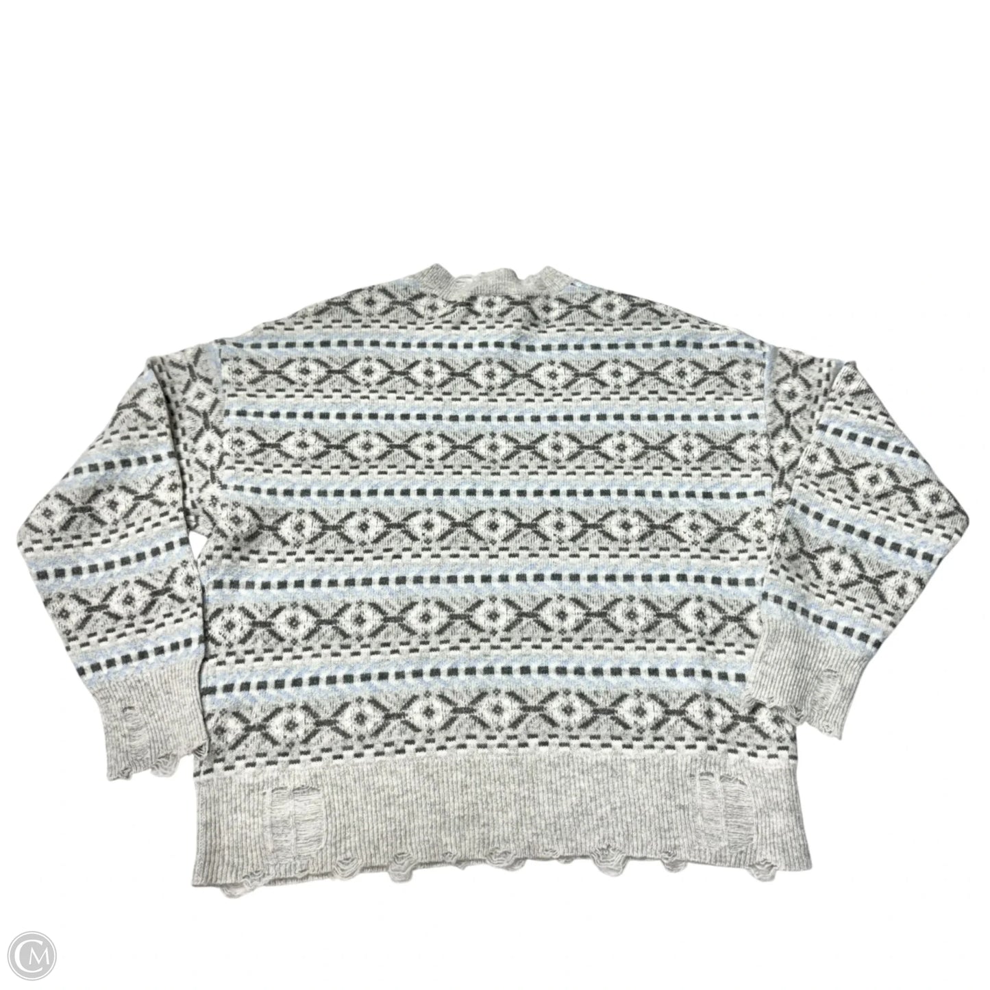 Sweater Cashmere By Aqua In Blue & Grey, Size: Xs