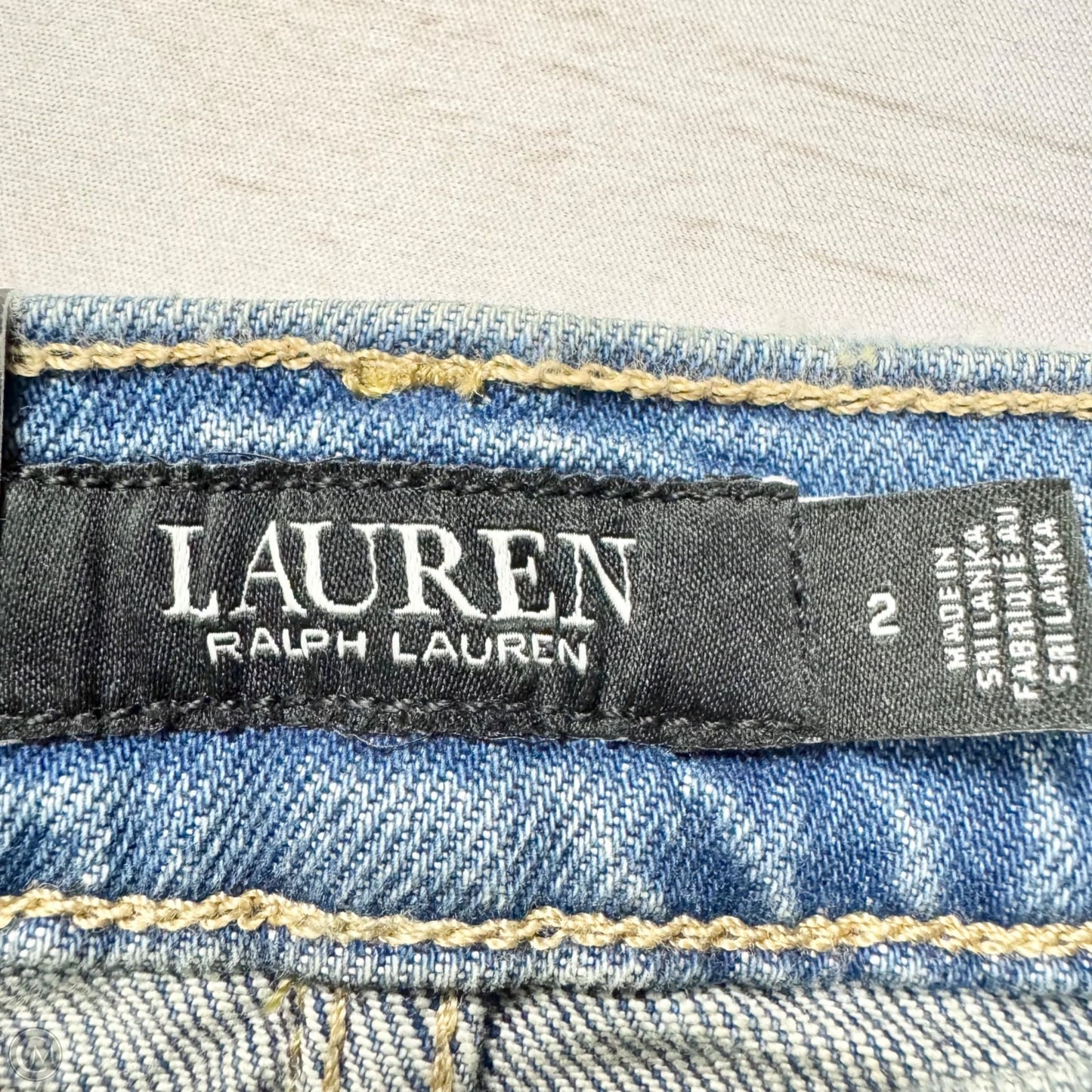 Jeans Straight By Lauren By Ralph Lauren In Blue Denim, Size: 2