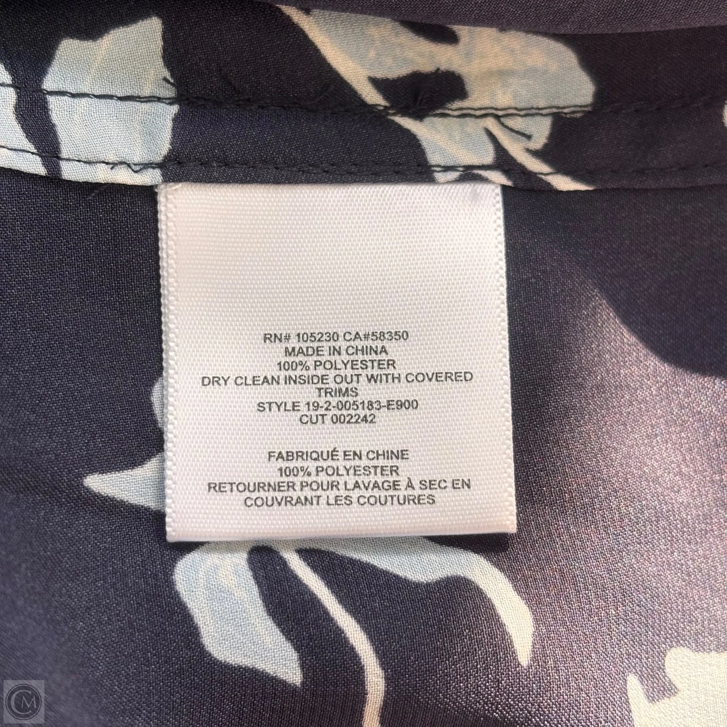 Blouse Long Sleeve By Equipment In Floral Print, Size: S