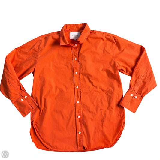Top Long Sleeve By Frame In Orange, Size: M
