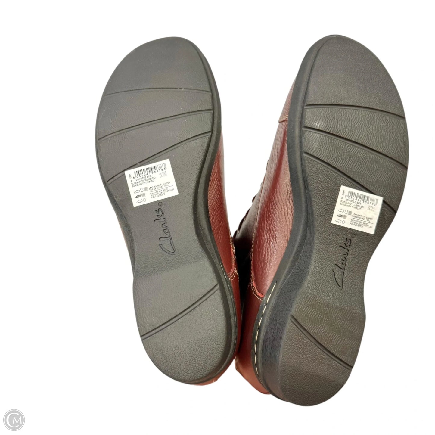 Boots Leather By Clarks In Maroon, Size: 10