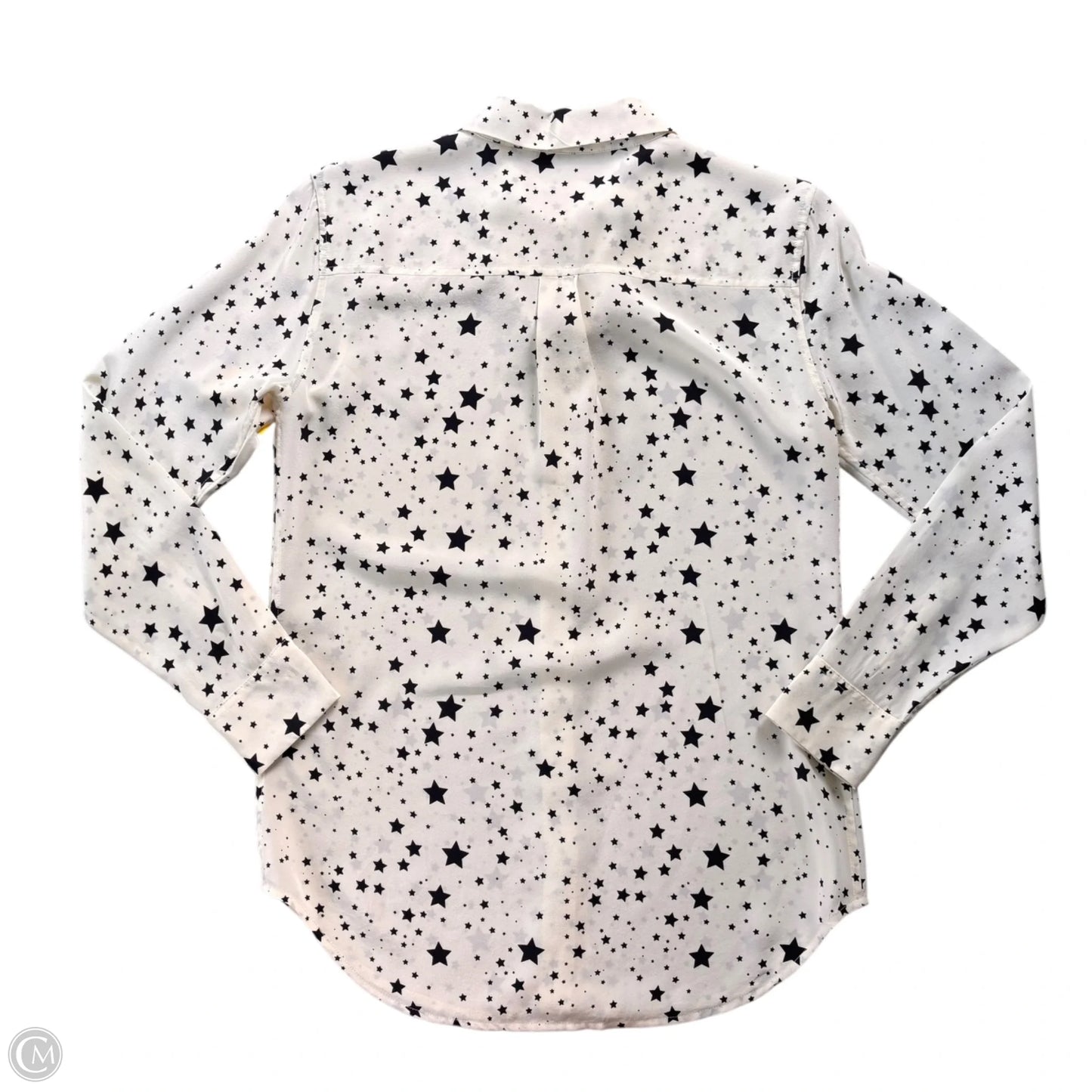 Top Long Sleeve By Equipment In Black & White, Size: Xs