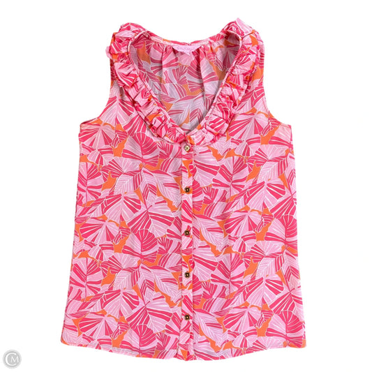Top Sleeveless Designer By Lilly Pulitzer In Orange & Pink, Size: S