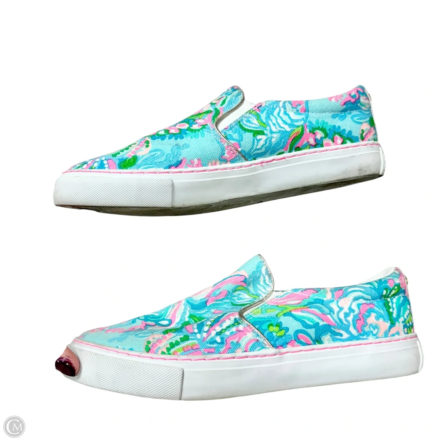 Shoes Designer By Lilly Pulitzer In Blue & Pink, Size: 6