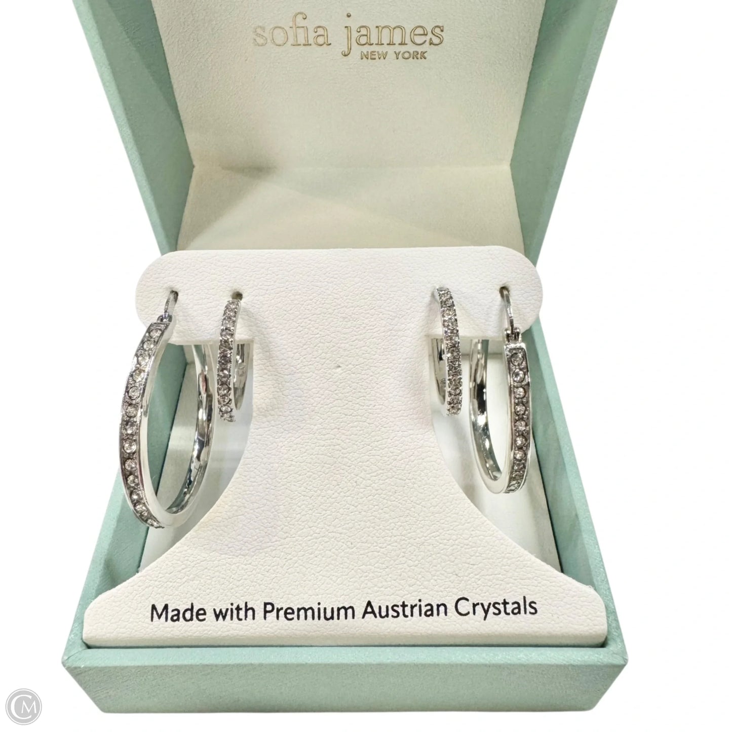 Earrings Hoop By Sofia James, Size: 02 Piece Set