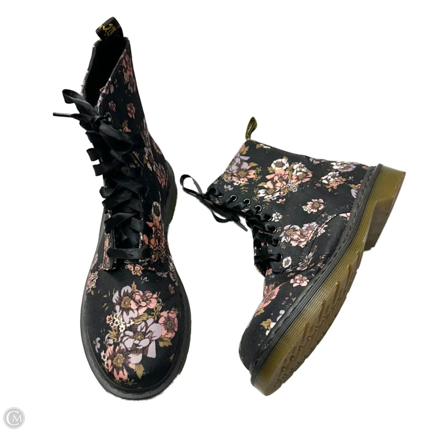 Boots Ankle Flats By Dr Martens In Floral Print, Size: 10
