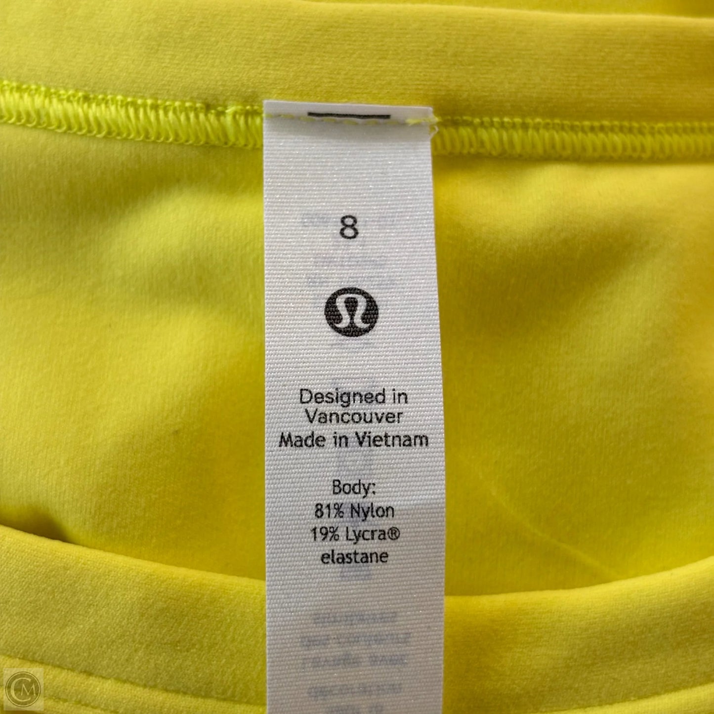 Athletic Tank Top By Lululemon In Yellow, Size: M