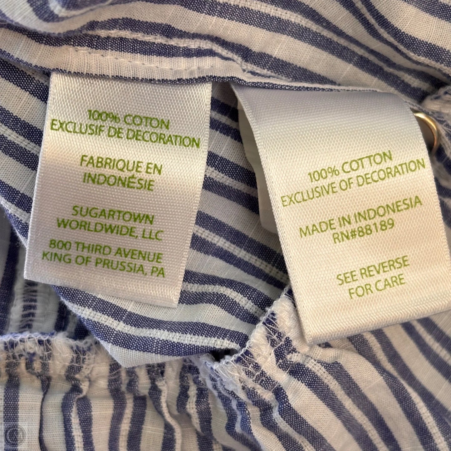 Top Sleeveless Designer By Lilly Pulitzer In Striped Pattern, Size: L