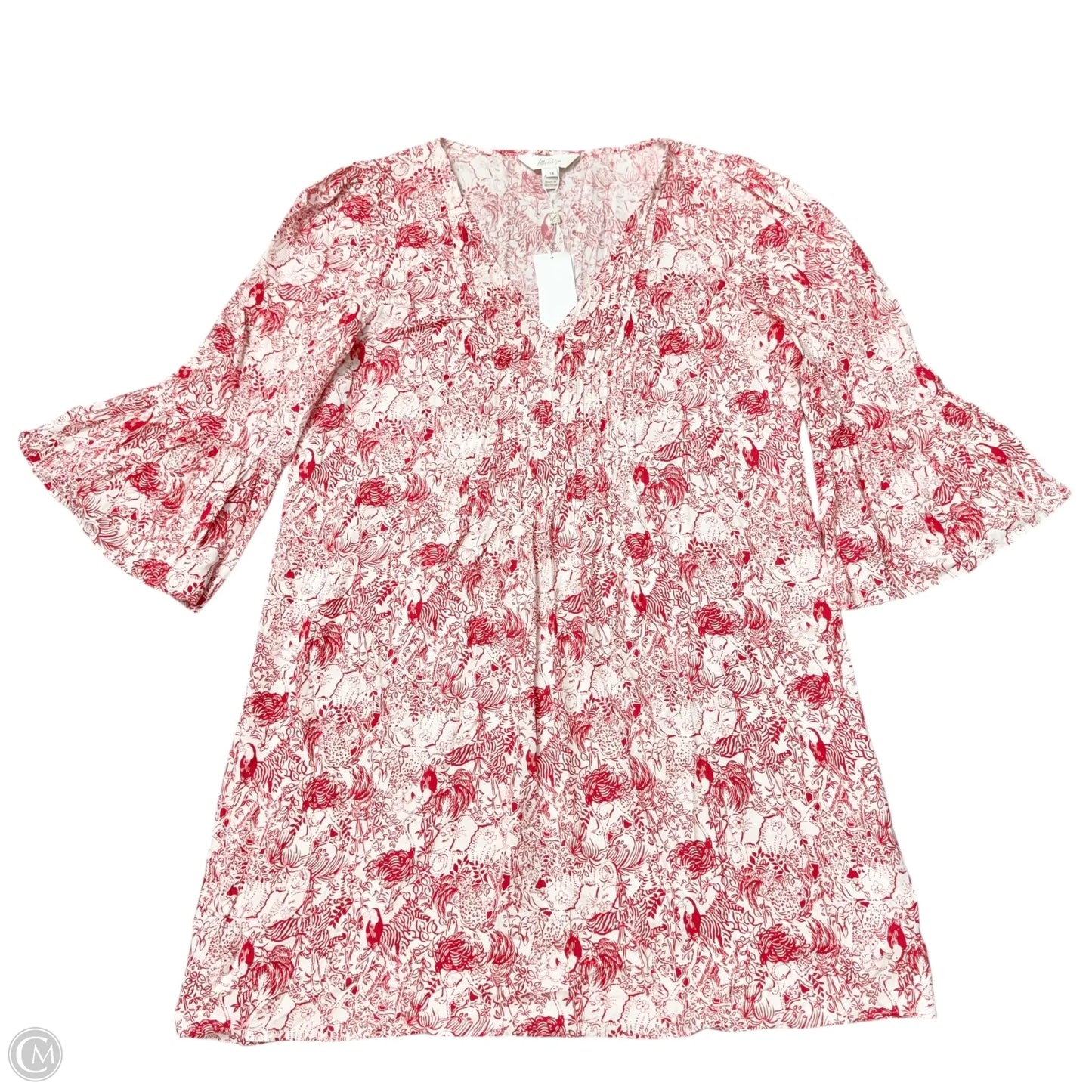 Tunic Designer By Lilly Pulitzer In Pink & White, Size: L