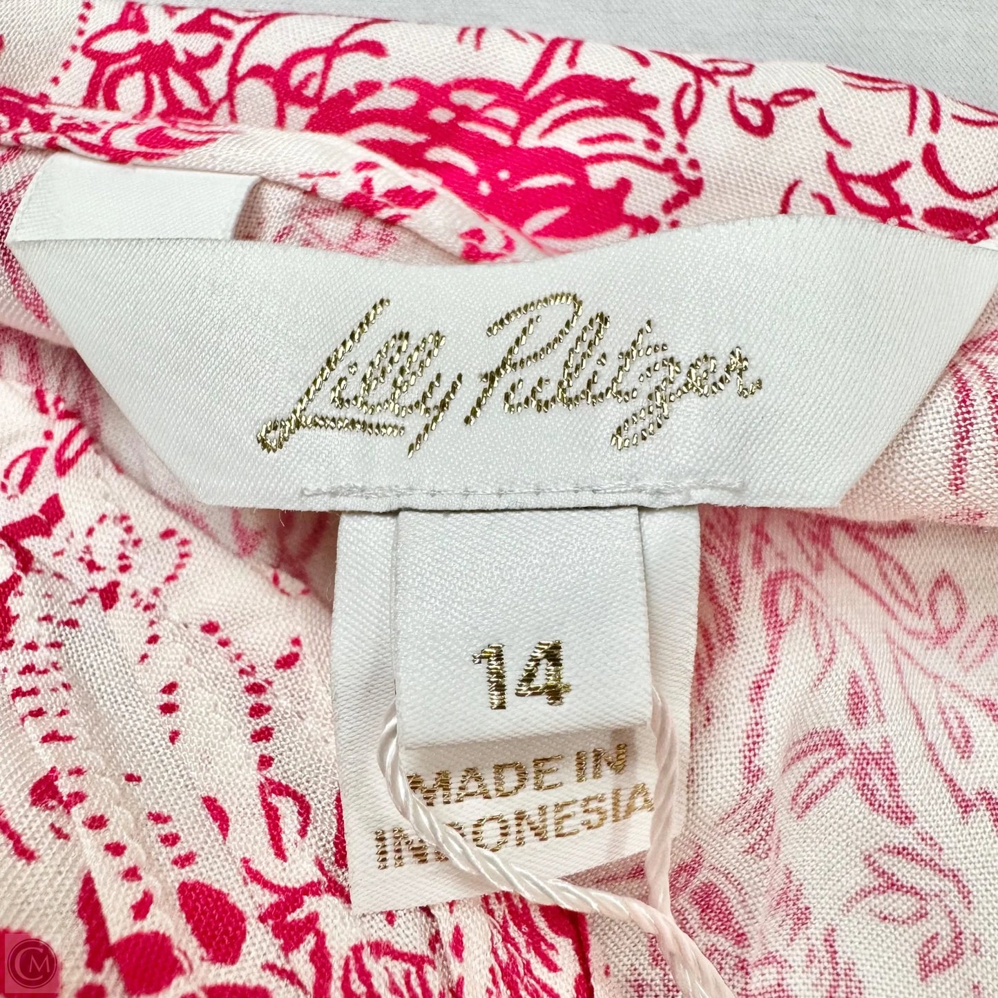 Tunic Designer By Lilly Pulitzer In Pink & White, Size: L