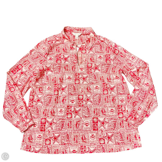 Tunic Designer By Lilly Pulitzer In Orange & White, Size: Xl