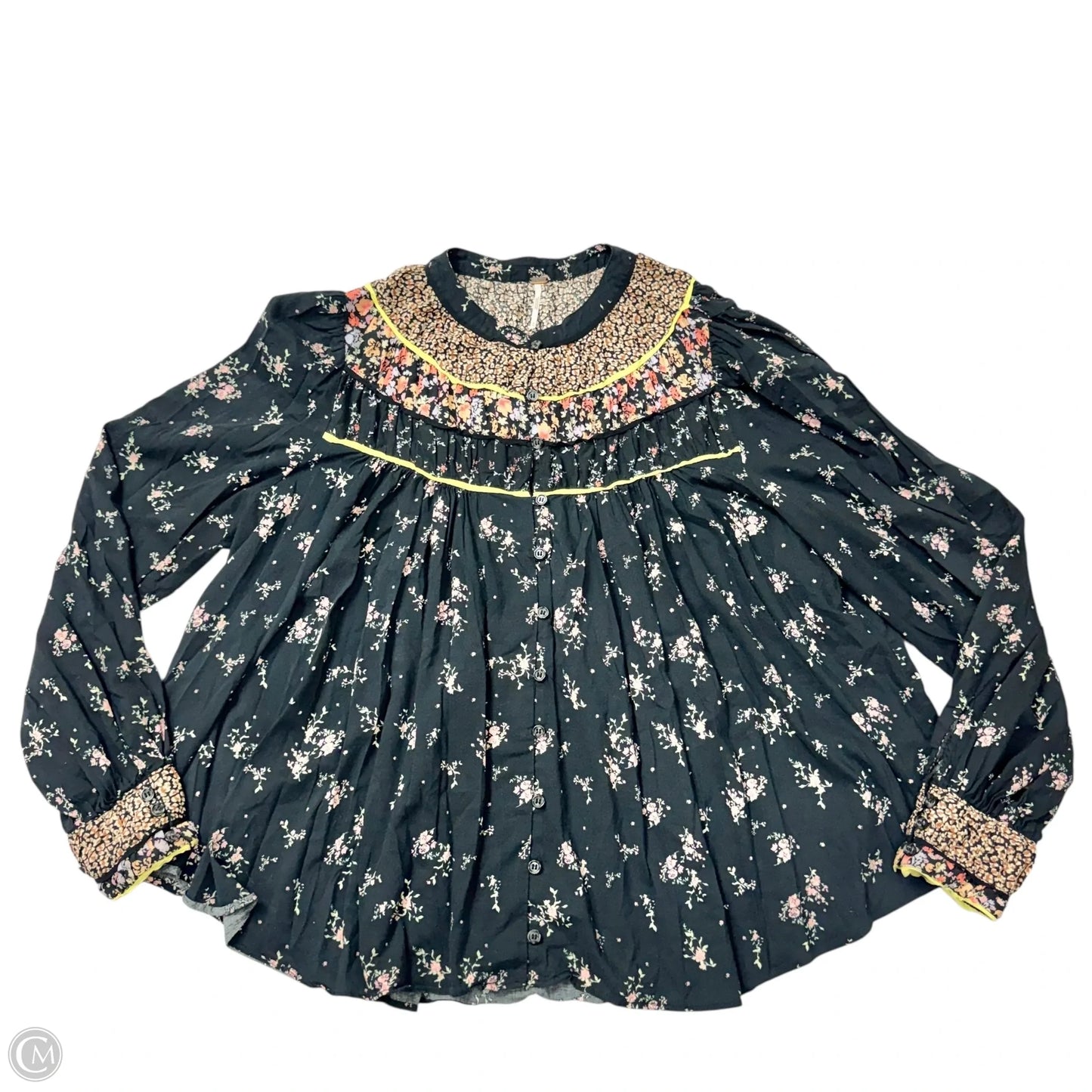 Top Long Sleeve By Free People In Floral Print, Size: Xl