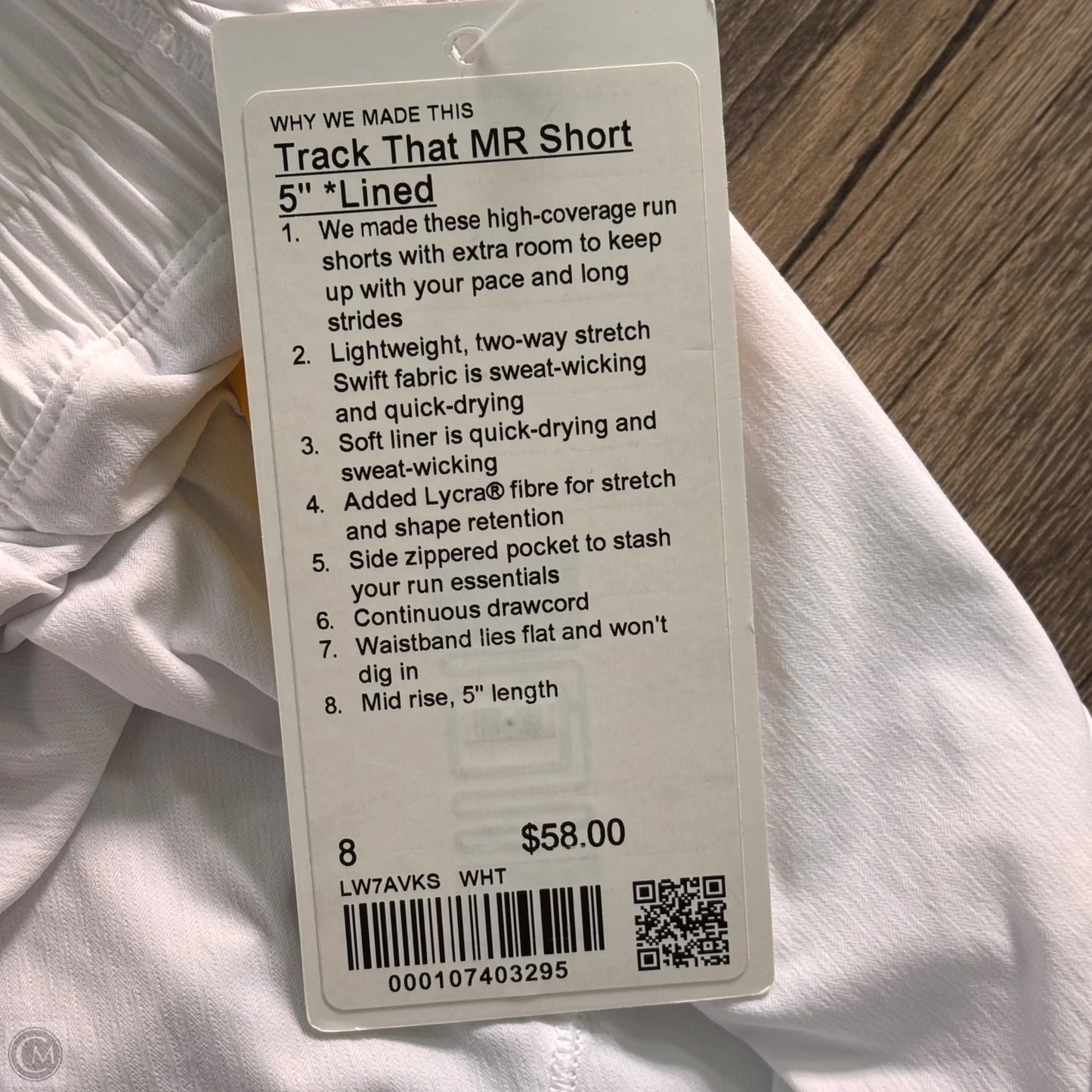 Athletic Shorts By Lululemon In White, Size: M