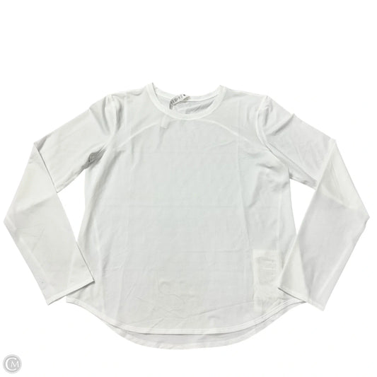 Athletic Top Long Sleeve Crewneck By Lululemon In White, Size: M