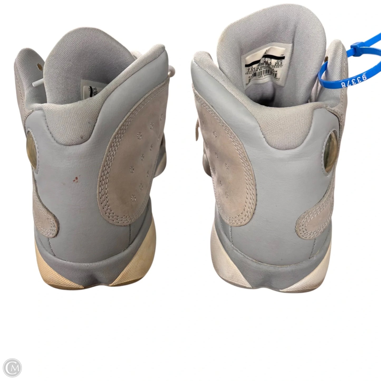 Shoes Luxury Designer By Jordan In Grey, Size: 9.5