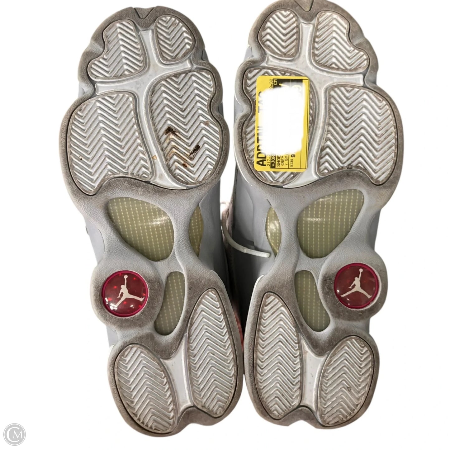 Shoes Luxury Designer By Jordan In Grey, Size: 9.5