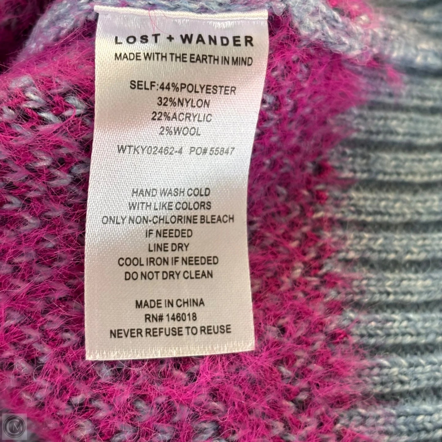 Sweater By Lost & Wander In Plaid Pattern, Size: L