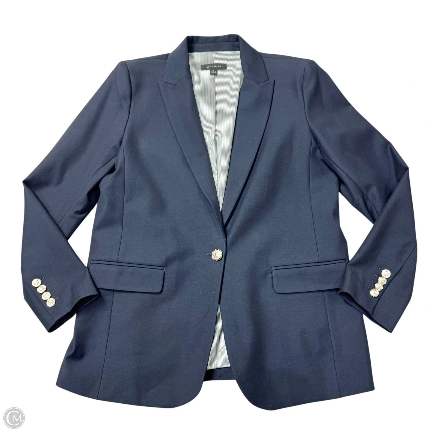 Blazer By Ann Taylor In Navy, Size: Mp