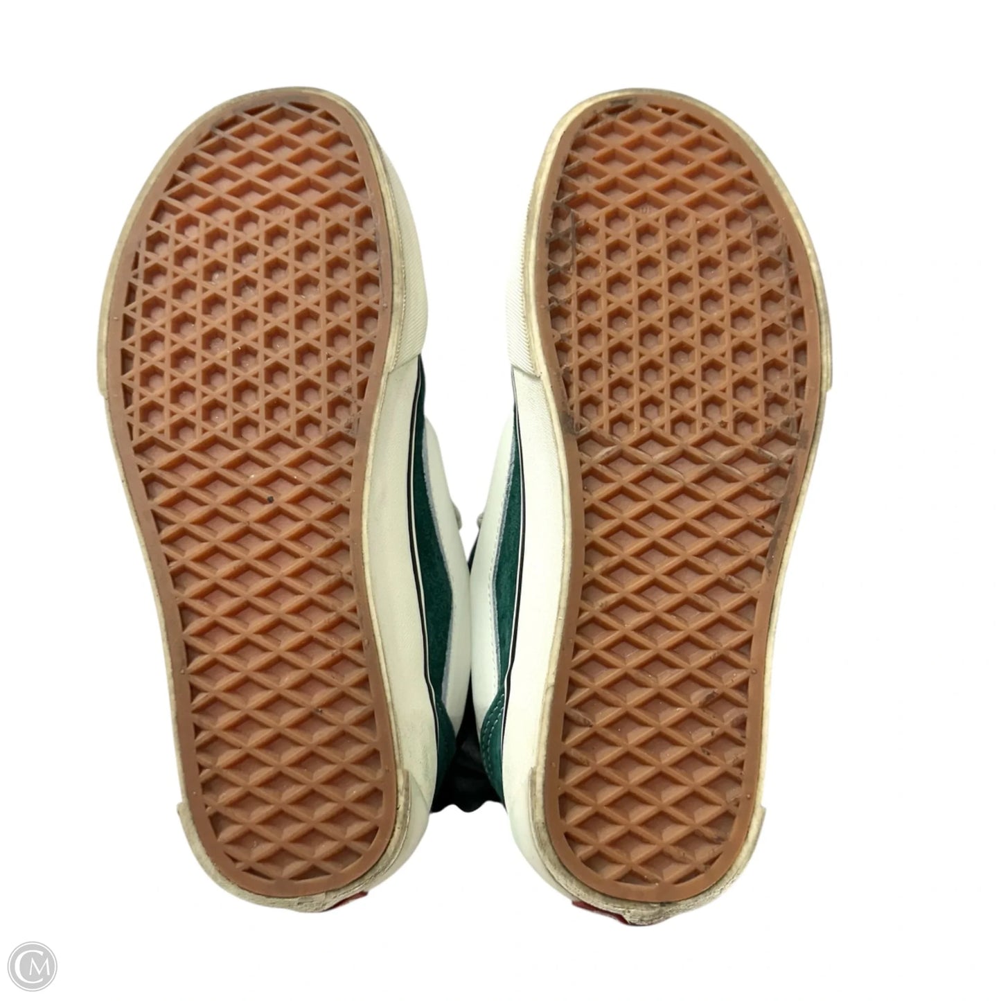 Shoes Sneakers By Vans In Green & White, Size: 7