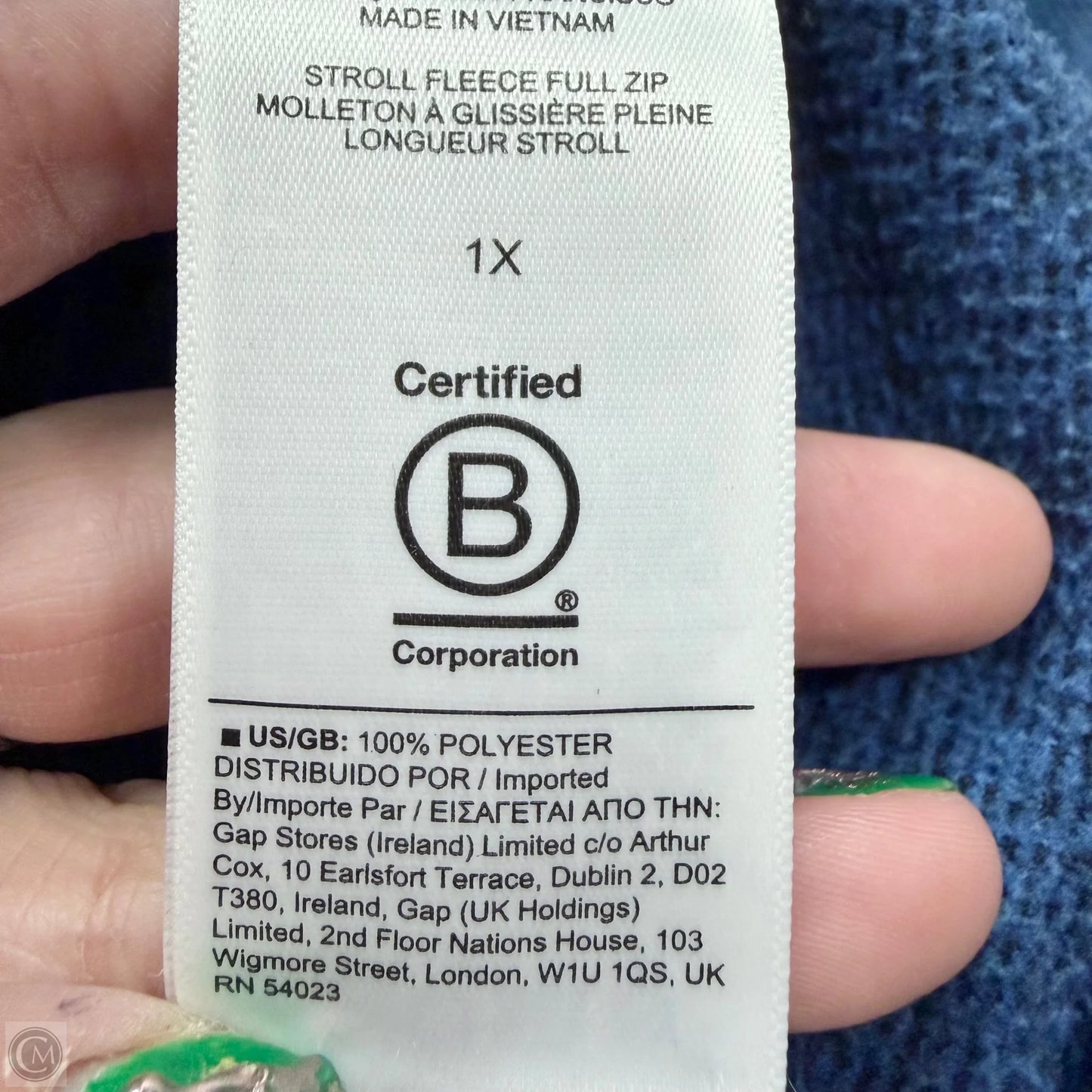 Athletic Jacket By Athleta In Blue, Size: 1x