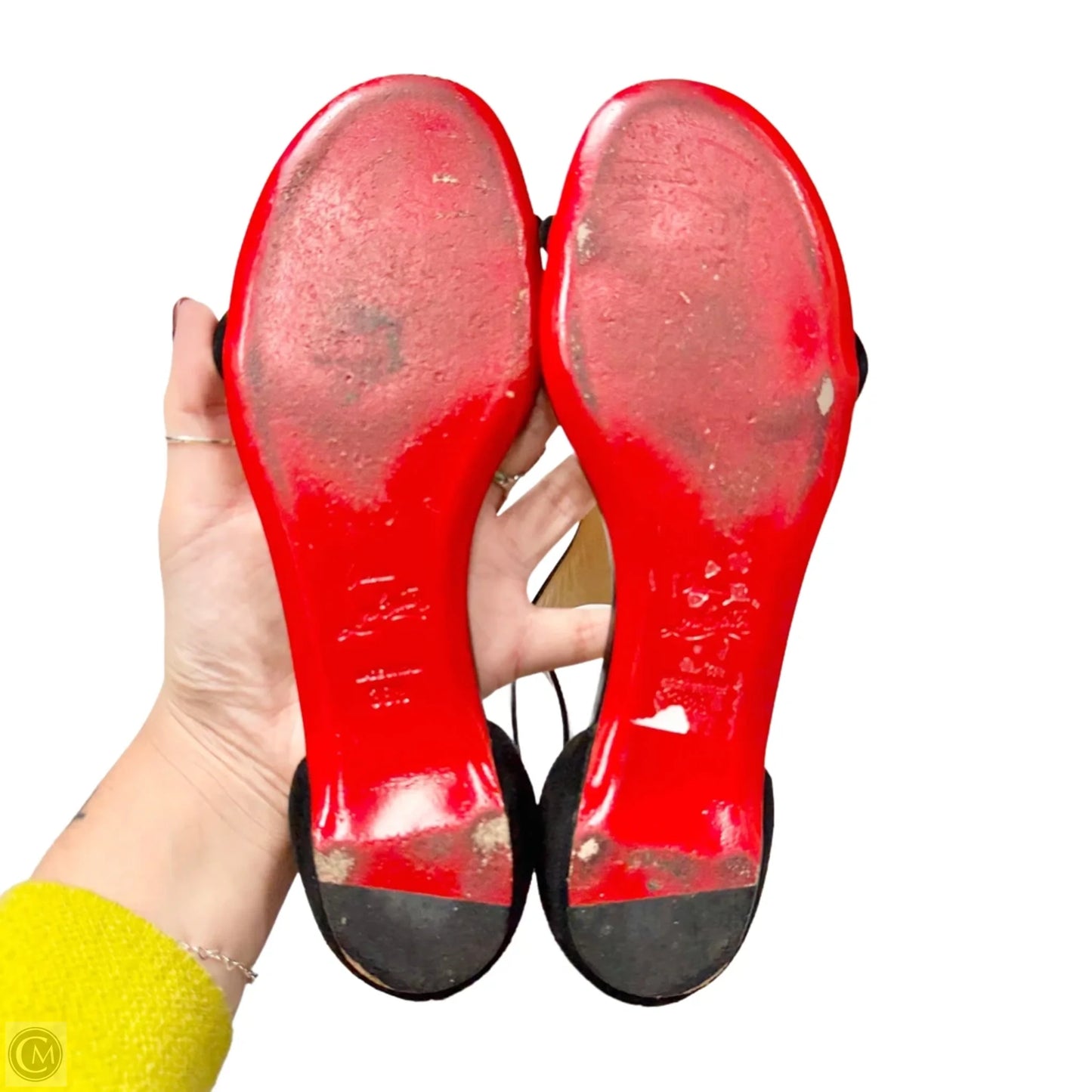 Sandals Luxury Designer By Christian Louboutin In Black, Size: 8