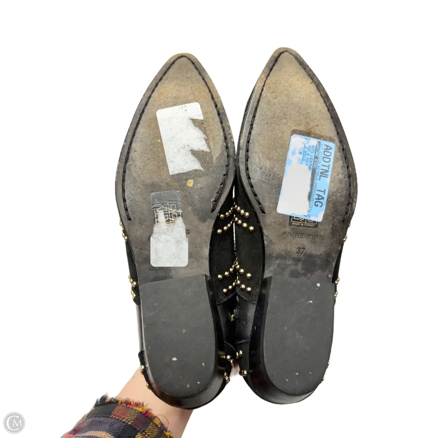 Boots Leather By Anine Bing In Black & Gold, Size: 6.5