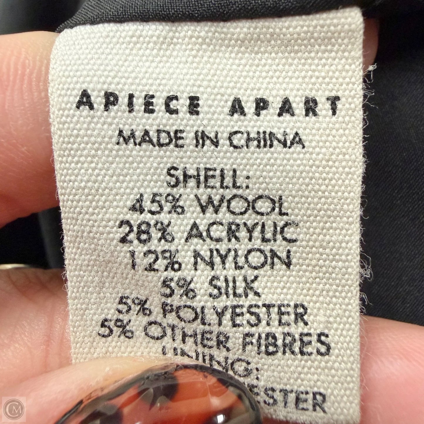 Coat Wool By Apiece Apart In Black, Size: M