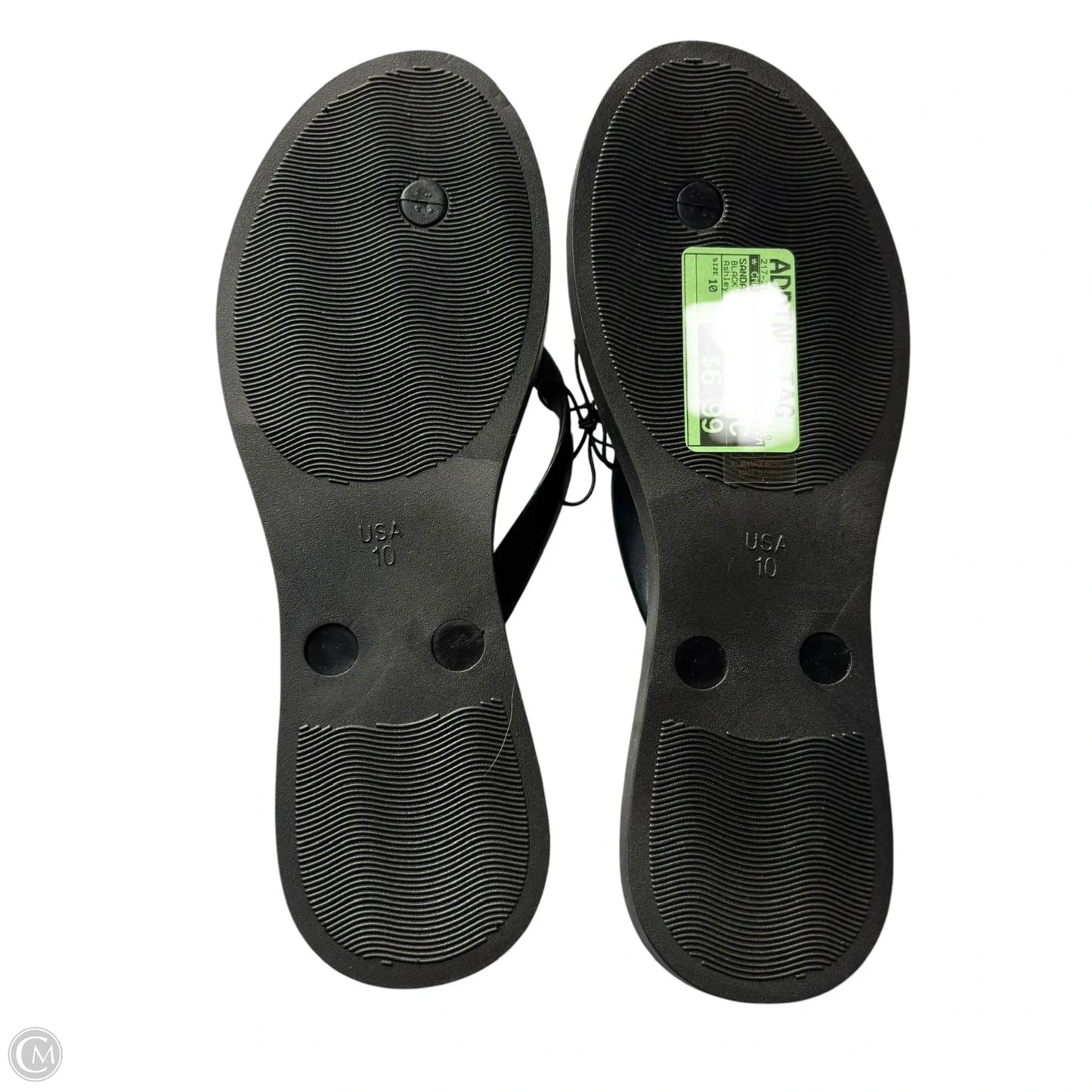 Sandals Flip Flops By Ashely Blue In Black, Size: 10