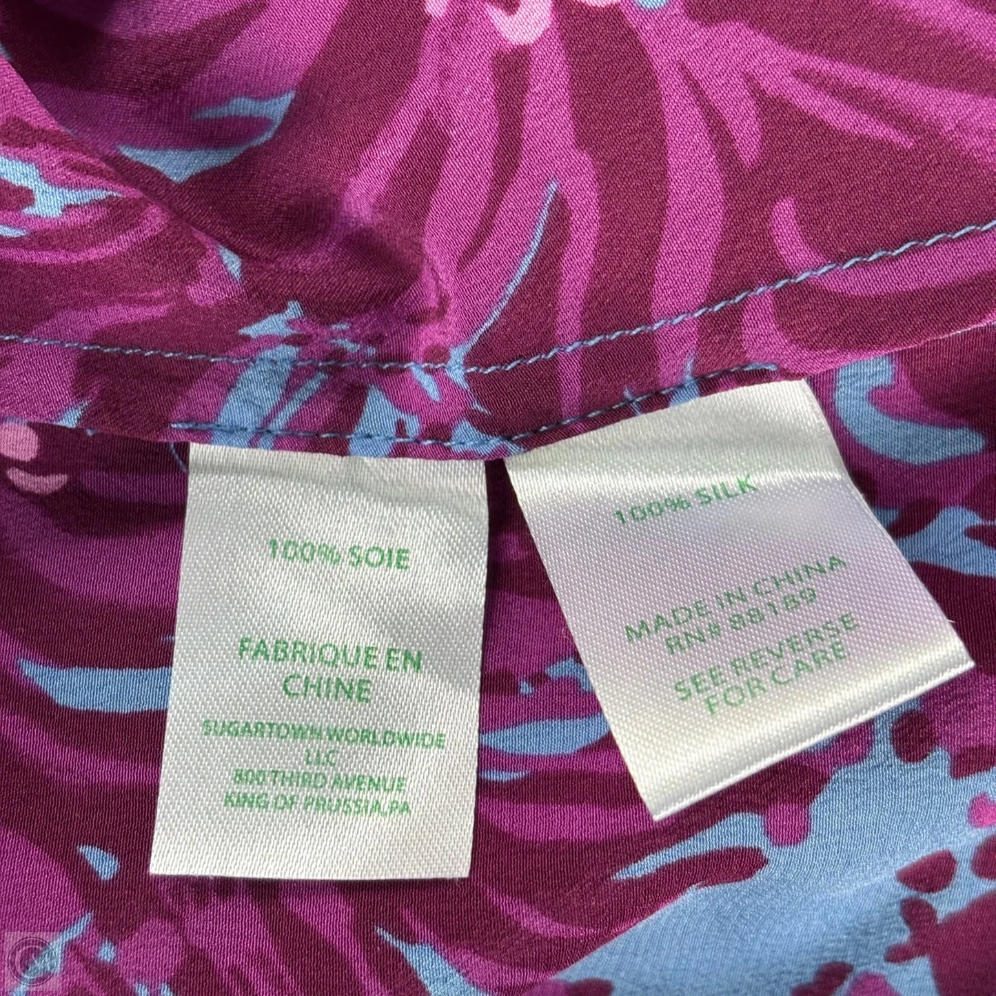 Top Long Sleeve Designer By Lilly Pulitzer In Blue & Purple, Size: Xs