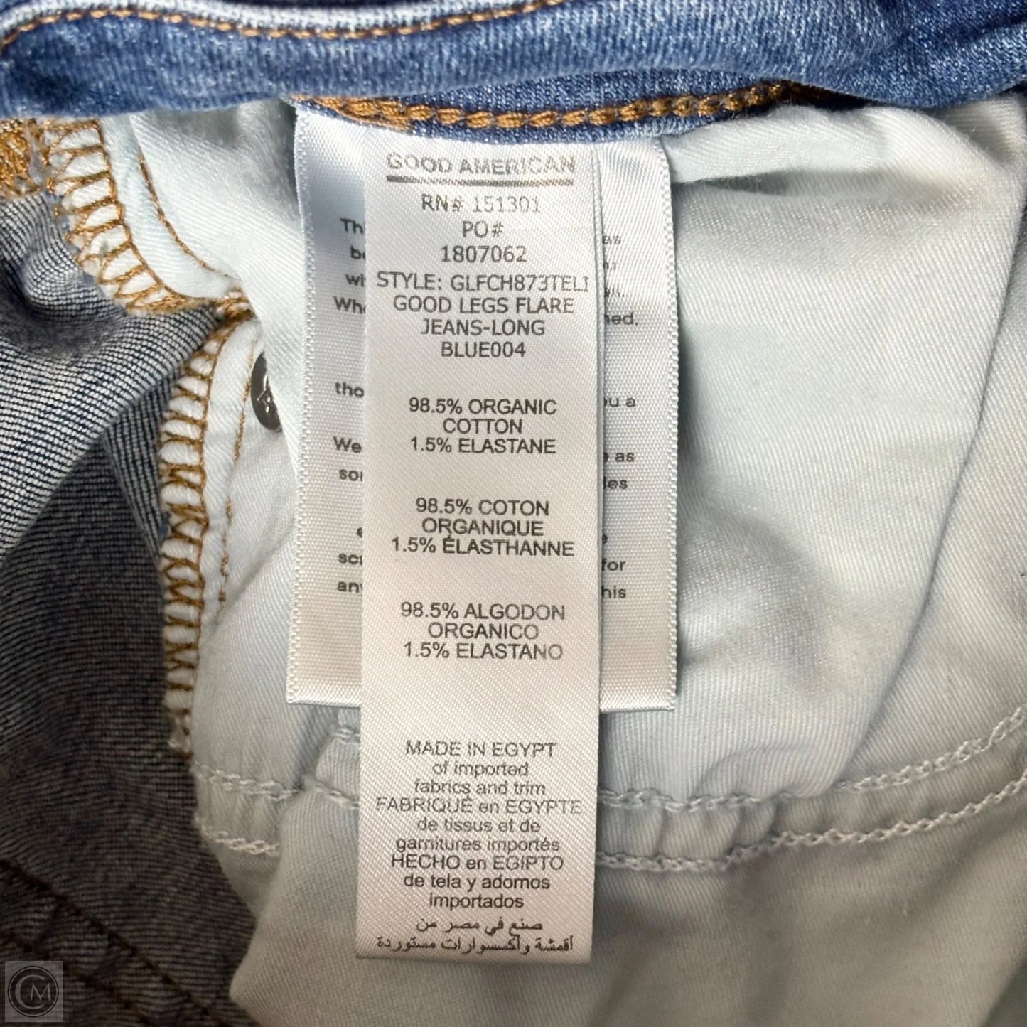 Jeans Flared By Good American In Blue Denim, Size: 20