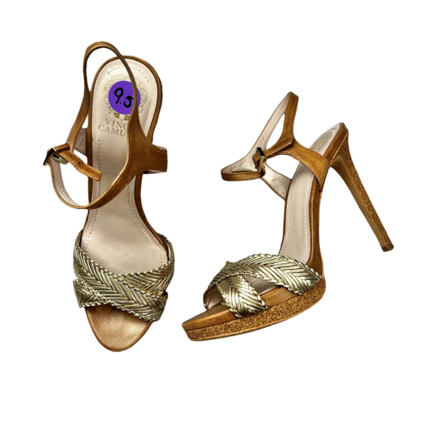 Gold Shoes Heels Platform By Vince Camuto, Size: 9.5