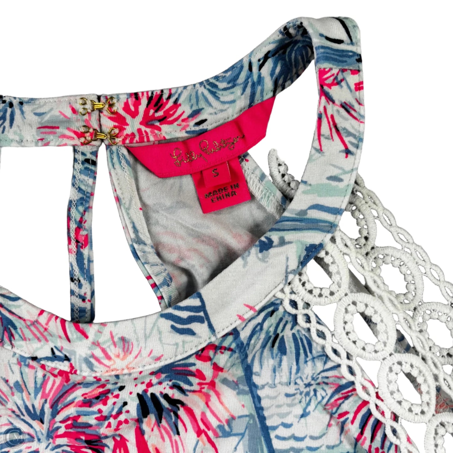 Romper Designer By Lilly Pulitzer In Blue & Pink, Size: S