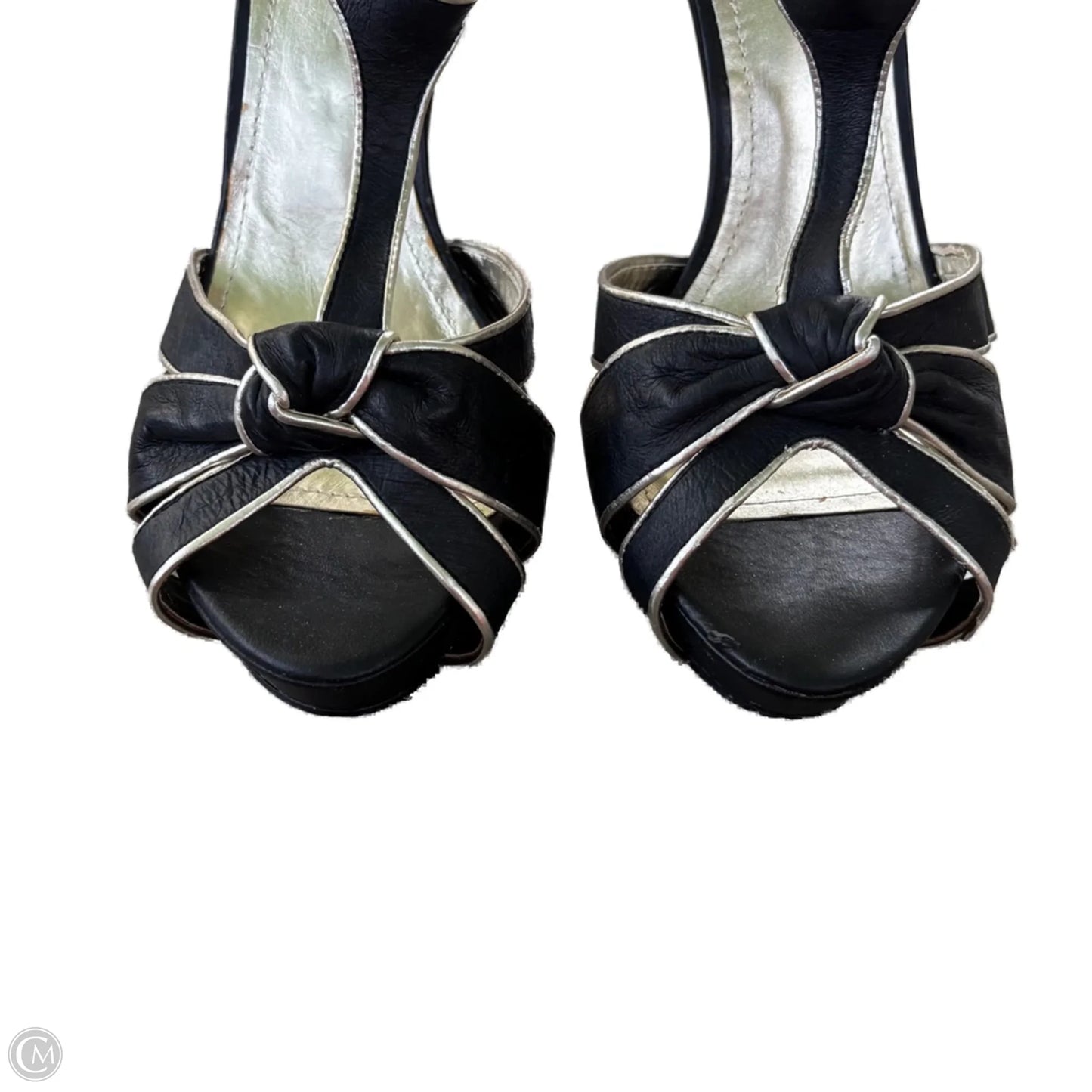Shoes Heels Stiletto By Express In Black & Gold, Size: 10