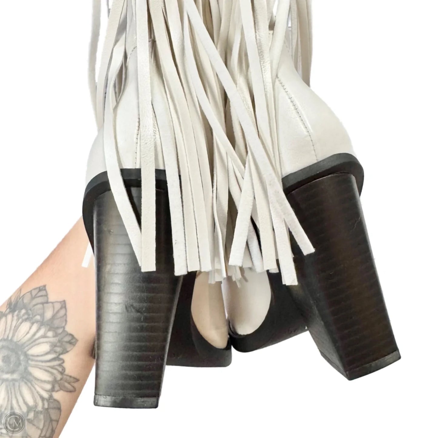 Boots Western By Pretty Little Thing In White, Size: 9.5