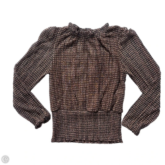 Blouse Long Sleeve By Joie In Black & Brown, Size: M