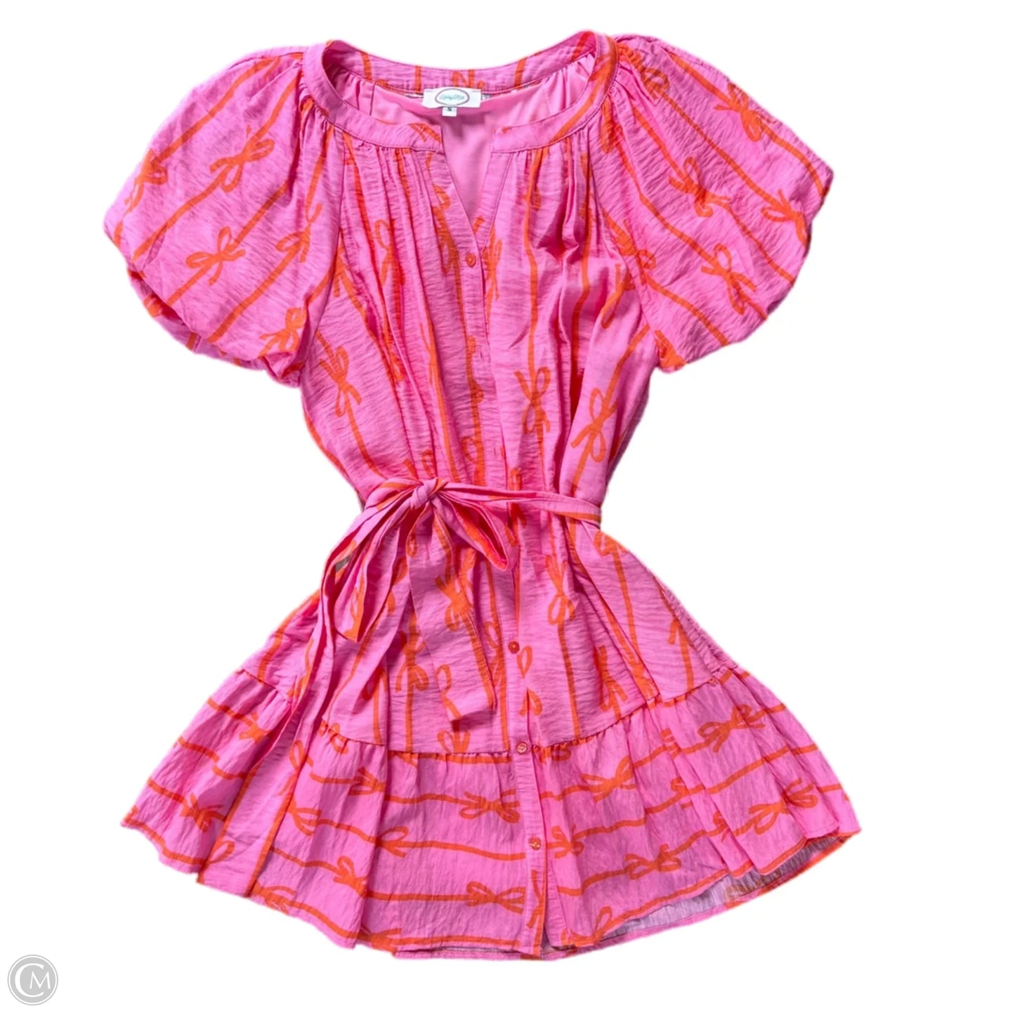 Dress Party Short By Libby Cat In Orange & Pink, Size: S