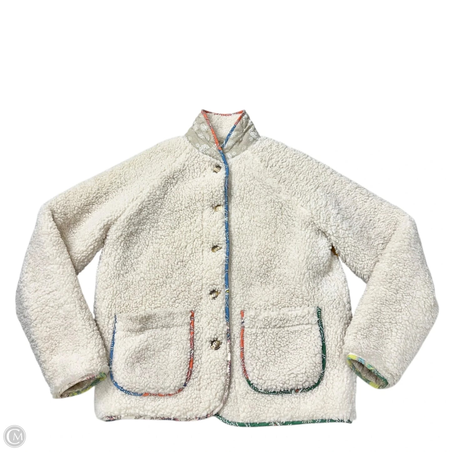 Jacket Puffer & Quilted By Mable In Cream, Size: S