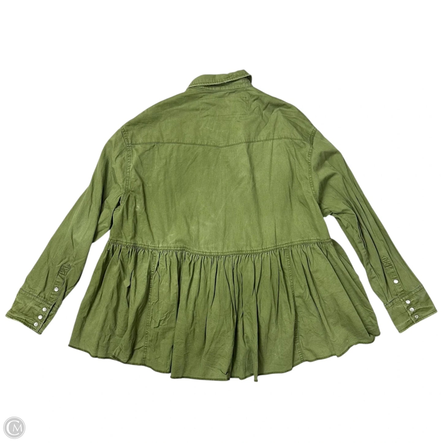 Jacket Shirt By Free People In Green, Size: L