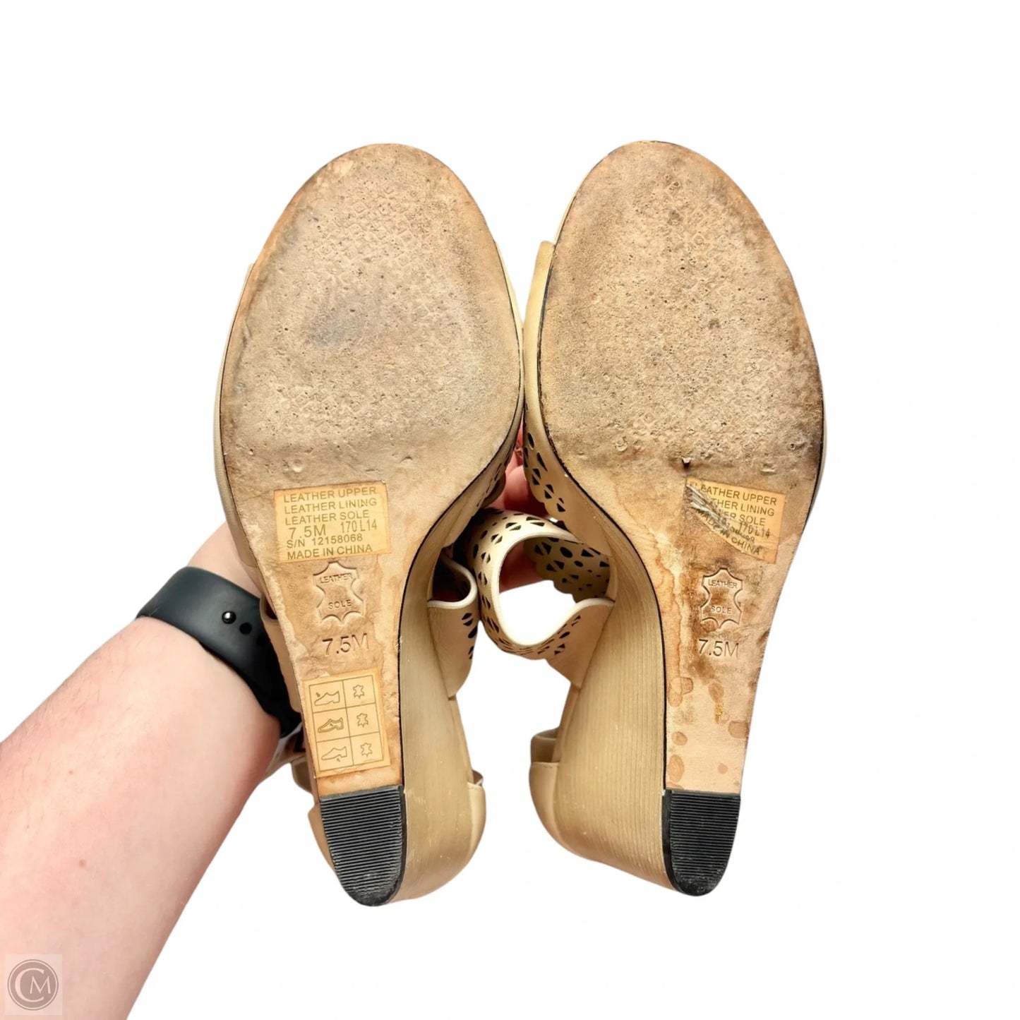 Sandals Designer By Tory Burch In Cream, Size: 7.5