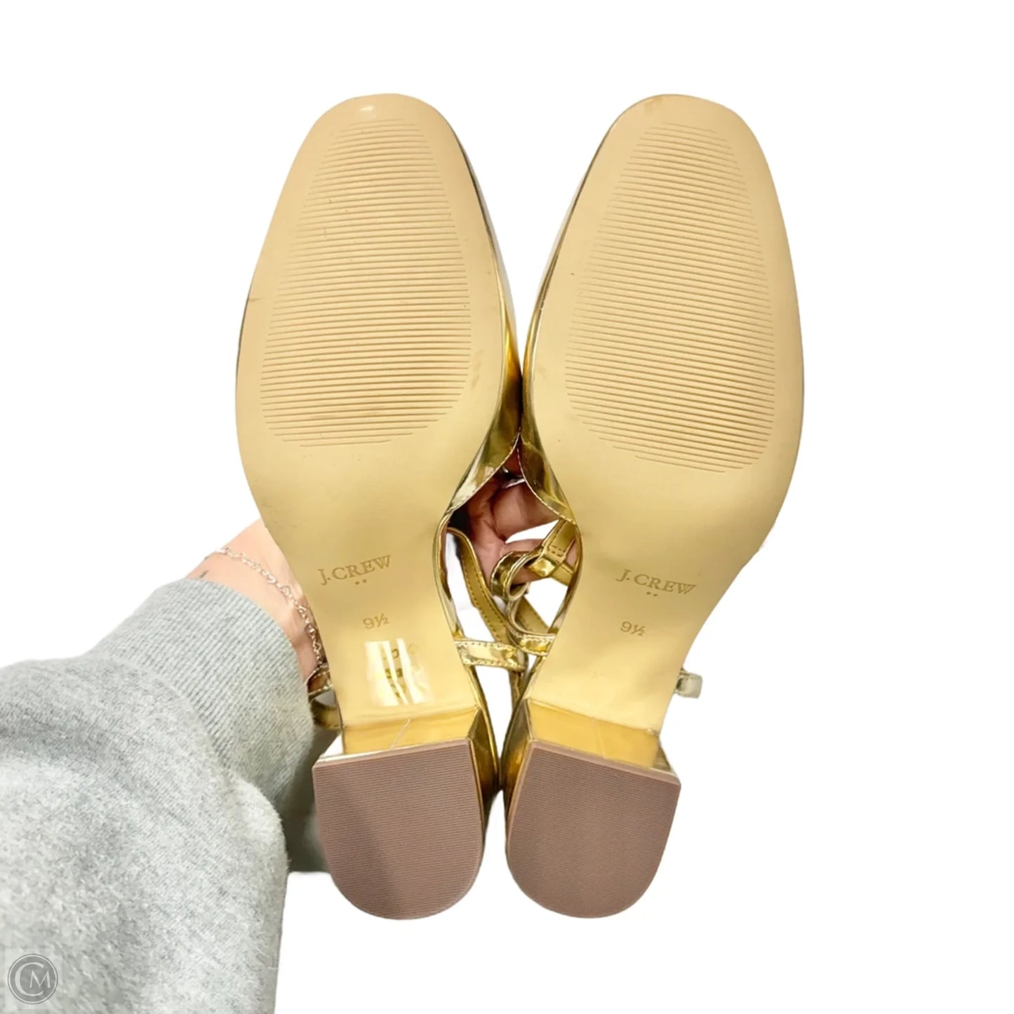 Shoes Heels Block By J. Crew In Gold, Size: 9.5