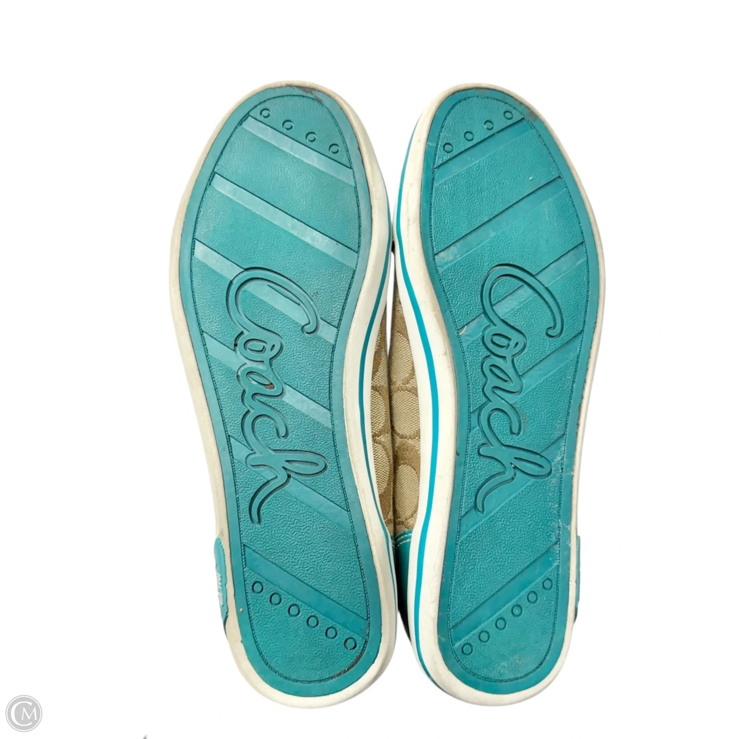 Shoes Designer By Coach In Blue & Brown, Size: 8.5