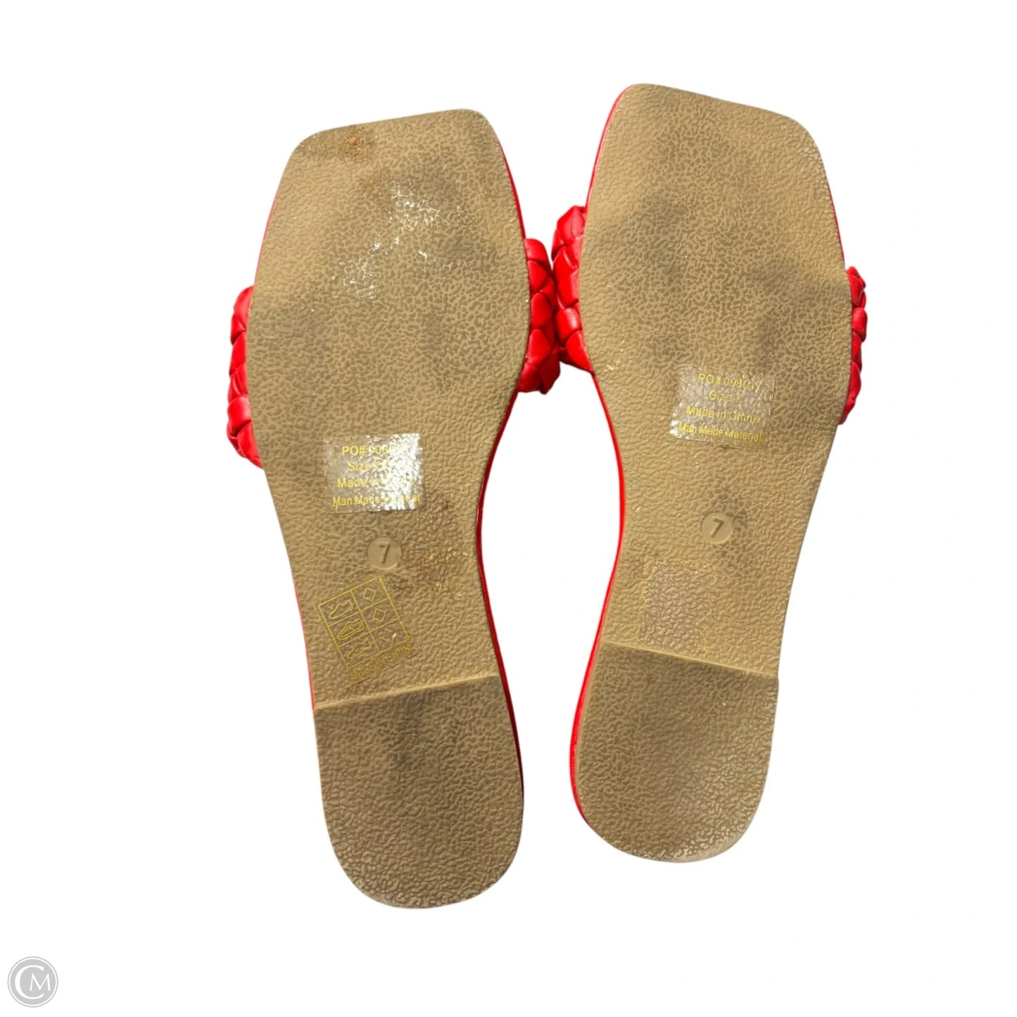 Sandals Flats By Journee In Red, Size: 7